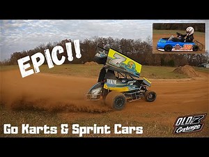 We put a (mini) Sprint Car and Karts On The Backyard Racetrack in FULL SEND MODE #oldno7speedway
