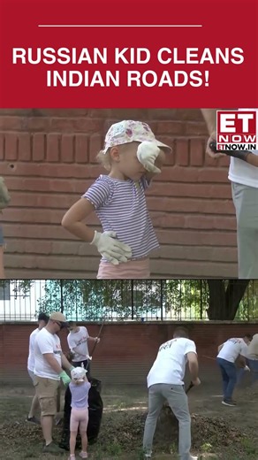 Heart Melting Video! Russian Kid Cleans Indian Roads | Russian Embassy Organizes Swachh Bharat Drive