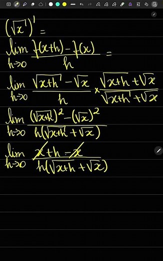 Derivative of √x Using Limit Definition #maths #limit #calculus