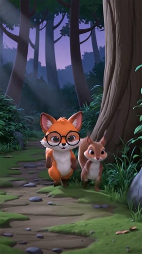 Fox squirrel stop and carefully #3danimation #animation #cartoonseries #cuteanimals #cutecartoon