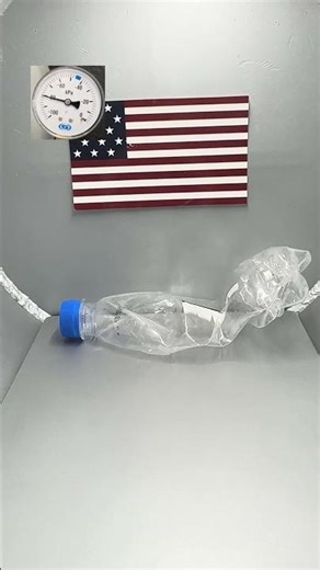 This bottle collapses instantly in a vacuum…