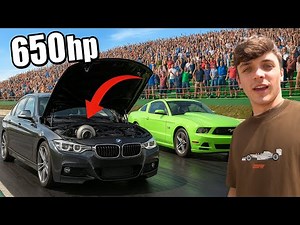 BIG TURBO BMW 340i GAPS Mustang At The Track!