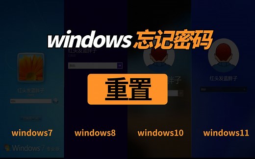 windows密码重置，不丢数据。支持windows7，8，10和11