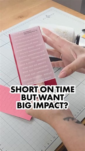 ⏰ Short on time but still want big impact on your cards? We’ve got you covered! 💪✨ Add instant elegance and texture to your projects with our Mini Sentiments Embossing Folder — your new go-to for quick yet stunning cards. 💌 In just one pass, you’ll get beautifully raised greetings perfect for any occasion. Emboss it. Ink it. Highlight it with metallics. The results? Effortlessly elegant cards every time. 🌟 💡 Designer Tip: Cut apart the embossed sentiments to use across multiple cards or swip