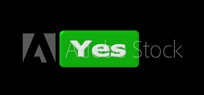 Seamless Loop Digital Yes Button Animation for Interface. Dynamic UI Icon for Permission Grant and Alert. Animated Green Tick Button for Agreement