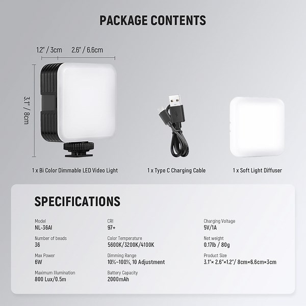 NEEWER NL-36AI Portable Bi-Color LED Video Light User Manual