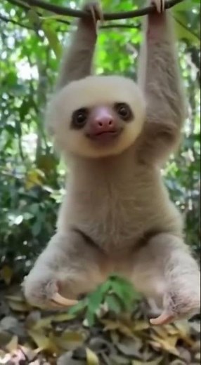 Baby Sloth Falls Off Branch!