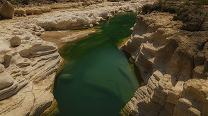 Kalsayen Canyon – Kazakhstan – River Channel Through Layered Cliffs in 4K