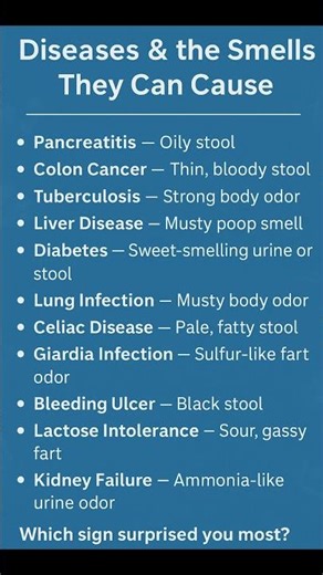 Smells Reveal Silent Serious Diseases #health #wellness #usa #shorts