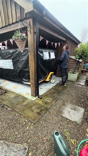 Swim spa installation video via crane