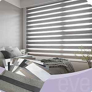 Graywind Eve Zebra Blinds Dual Layer Blinds Privacy Light Control, One Size (Fabric Samples)