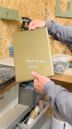 This was a MDF sample board which was cut in B&Q .. now it’s gold 🫠 What do you think? #painting #spraypaint #metal | Abode Academy