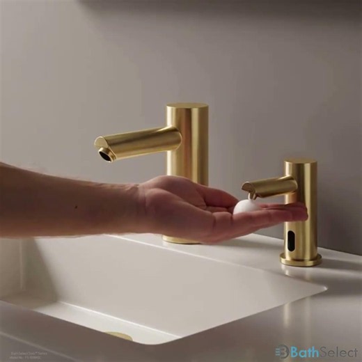 BathSelect Solo™ Series Brushed Gold Sensor Faucet