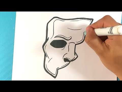 EASY How to Draw PHANTOM OF THE OPERA MASK - Halloween Drawings