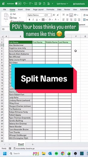 He couldn’t believe how quickly I finished! #cheatsheets #excel #googlesheets #spreadsheet #tutorials