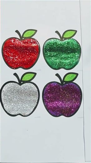 Apple Glitter Craft ✨ | Learn Red Color for Kids#shorts