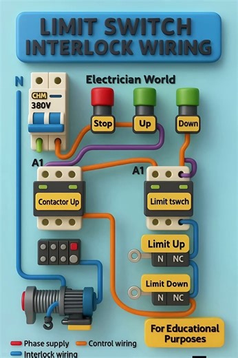⚡ Limit Switch Interlock Wiring – Short & Simple ⚡#shorts