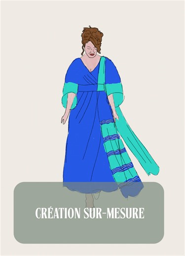 Confection sur-mesure pour le mariage de son fils. Cette robe de cérémonie a été créée à partir d’une soie rapportée d’Asie, offerte par son fils. Un point de départ chargé de sens, qui a guidé la coupe, les plis et le drapé. Le sur-mesure permet de concevoir une tenue unique, adaptée à une morphologie, à une histoire, à un événement. Une robe pensée exclusivement pour elle. Si vous imaginiez votre tenue de cérémonie idéale, par quoi commenceriez-vous ?