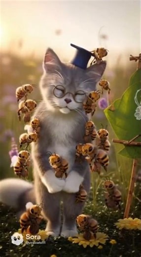 Smartest Cat Ever Teaches Bees How to Work Together!