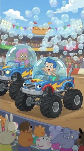 Peppa Pig goes to Humunga truck (a combination between bubble guppies￼ and Peppa Pig)