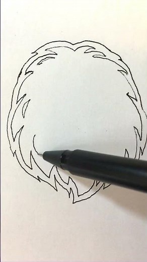 Самый несложный способ, как нарисовать льва. #рисунок #picture #quickpen