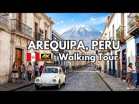 Arequipa, Peru Walking Tour | Exploring the City of Volcanoes 🇵🇪 (4k Old Town & Sights Tour)