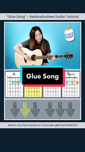Here’s an EASY way to play “Glue Song” by @Beabadoobee on the guitar! ... | glue song guitar