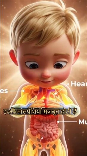 Child Eating Egg: Inside Body 3D Animation