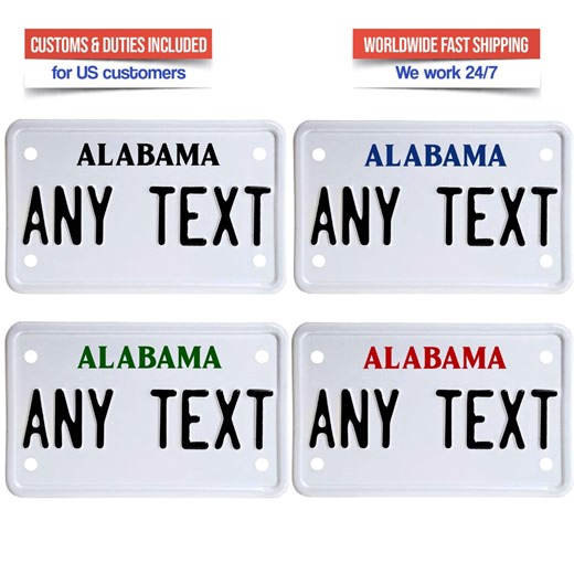 Alabama Motorcycle Custom License Plate