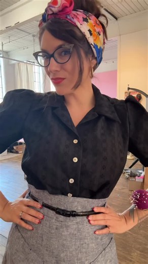 Charm Patterns by Gertie | Classic black: who wore it better? 💅🏻🐈‍⬛ In all seriousness, our new Marlene Blouse is one of my favorite Patreon patterns ever! Here it... | Instagram