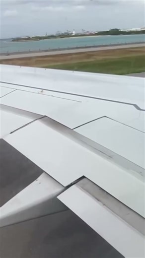 ウィ〜〜〜〜ン！翼のフラップが元に戻る瞬間の映像 #飛行機 #landing
