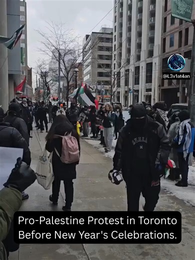 Pro-Palestine Protest in Toronto Before New Year's Celebrations.#trending #foryoupage #fyp #foryou #viral #viralvideo #tiktok #xyzbca #dueto #tiktokchallenge #featureme #video #Islam #islamic_video #Toronto #Canada #canada_life🇨🇦