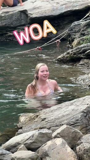 A Beautiful Girl Finds Happiness in the Coldest Place on Earth 😄 #Travel #jumpthefalls