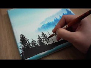 How To Paint a Misty Forest | Acrylic Painting
