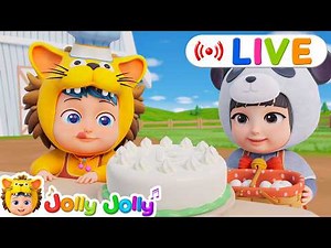 LIVE🔴Baking a Cake, Ice Cream Colors + More | Jolly Jolly & Favourite Foods | Best Kids Songs!