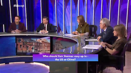 “If we were a serious country we’d be cosying up to everybody” Commentator Konstantin Kisin says we can’t enter talks with China with “eyes closed”, accusing the UK of “getting their knickers in a twist” and turning to China because they were offended by US President Trump #bbcqt | BBC Question Time