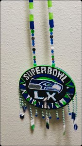 @Seahawks beaded medallion is ready for San Fran. Contact @beadedbehindbars for yours.#superbowlxl | Captain SeaHawk