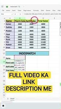 INDEX MATCH Formula in Excel 🔥| VLOOKUP se Powerful