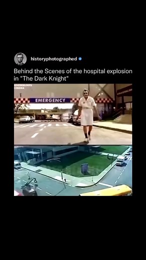History Photographed on Instagram: "The iconic hospital explosion in “The Dark Knight” was a complex and meticulously planned sequence. Director Christopher Nolan wanted a truly explosive, realistic effect, so he decided to blow up an actual building."