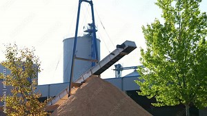 wood chips in a biomass power plant 4k 25fps video