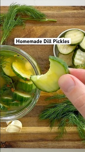 Homemade Dill Pickles in 24 Hours 🥒 Easy Refrigerator Pickles #shorts