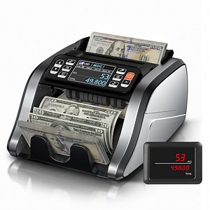 "ANEKEN Mixed Denomination Money Counter, UV/MG/IR/MT Bill Counter, 3.5"" TFT Display Currency Counter (Gray)"