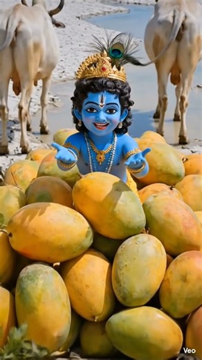 बाल श्रीकृष्ण बेच रहे मीठे आम प्यारा अंदाज | देखो कन्हैया का🙏✨#viral #krishna #mdhusudan#radhe #cut