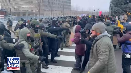 MOMENTS AGO: Law enforcement clash with an anti-ICE crowd in Minneapolis. | Fox News