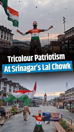 Man Paints Body In Tricolour, Waves National Flag At Lal Chowk | Independence Day