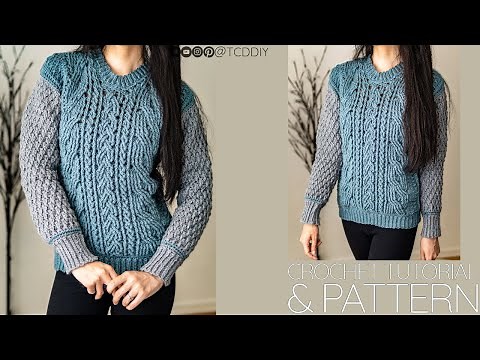 How To Crochet A Cable Stitch Sweater | Pattern & Tutorial DIY