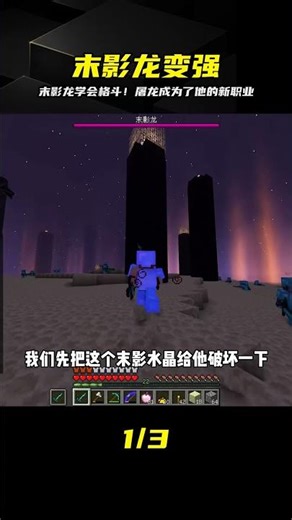 煩人的村民（9）：末影龍學會了格斗術，成功屠龍 #我的世界 #MC #我的世界烧鸡 #Minecraft #MOD