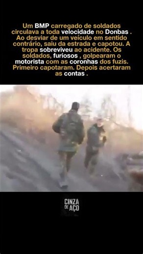 Um BMP capotou no conflito do Donbas ao desviar de um veículo em alta velocidade