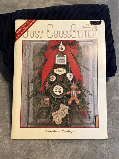 Just Cross Stitch Christmas Pattern Magazine 1986 Christmas Greetings DIY - Etsy