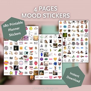 280 Printable Planner Stickers | Mood Stickers Pack | 2026 Planner Stickers | A4 PDF Journal Stickers | Digital Download - Etsy